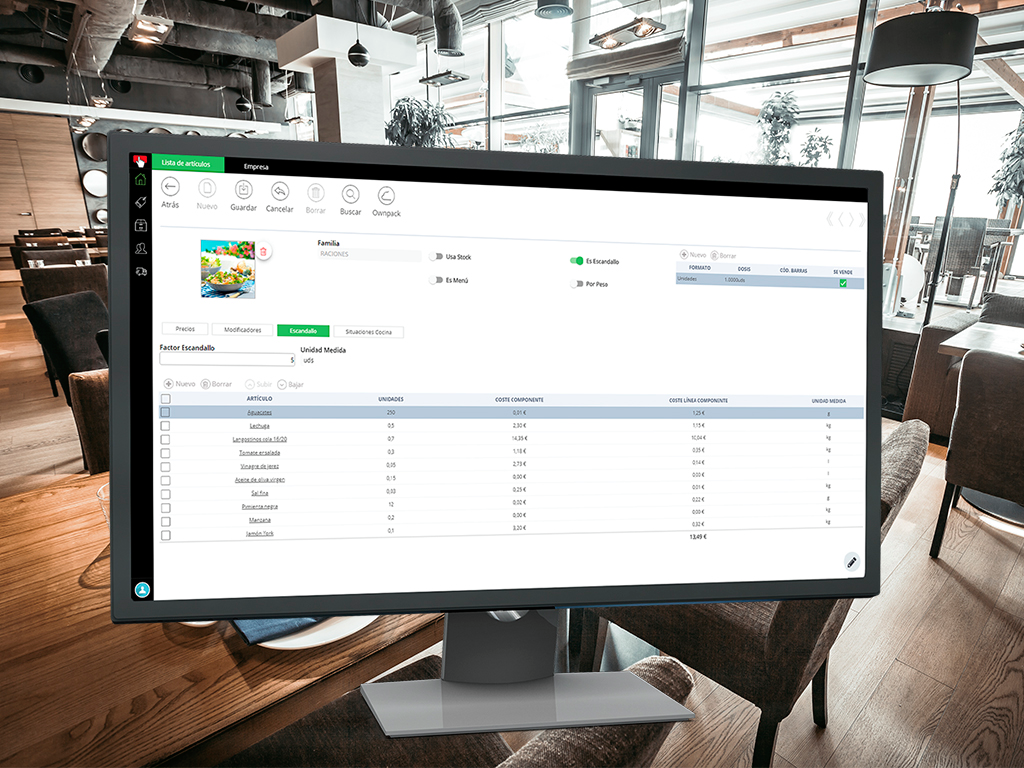 HIOFFICE II, usuarios y perfiles, artículos, escandallos y circuito de compras