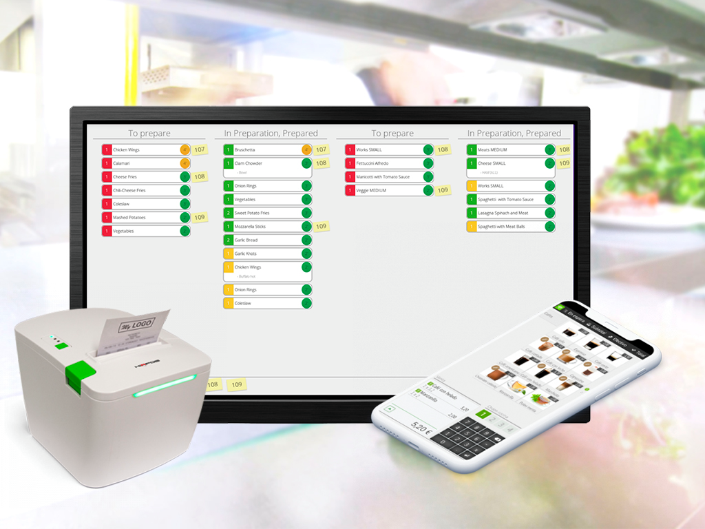 Restaurant with tables. Rates. Shifts. Tables display. Kitchen management